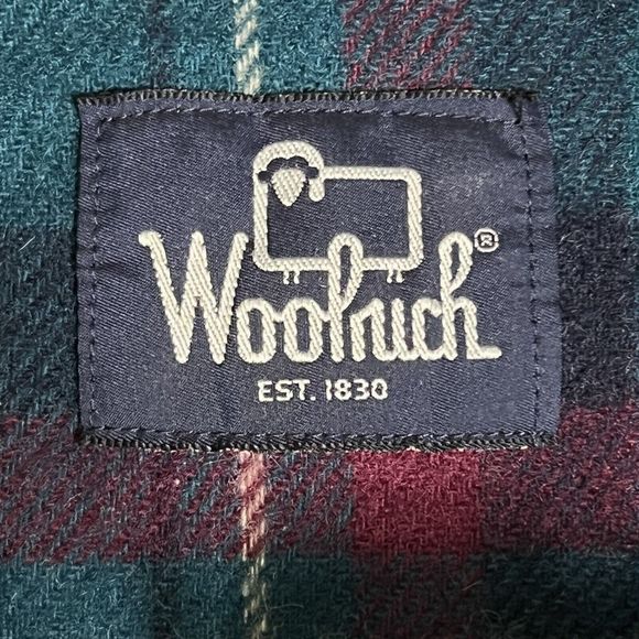 VTG Woolrich Chore Coat Mens L Blue Down Tartan Plaid Flannel Lined Barn Jacket - Picture 4 of 17